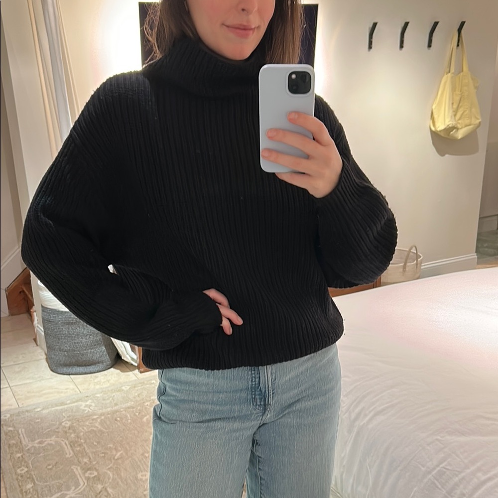 Cozy Aritzia Black Cowel/Mock Neck Sweater